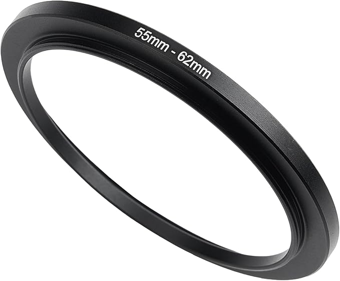 55mm to 62mm Step-Up Ring Filter Adapter,for All Brands UV ND CPL, Metal Ring Step-Up Rings Adapter Filter (55mm-62mm)
