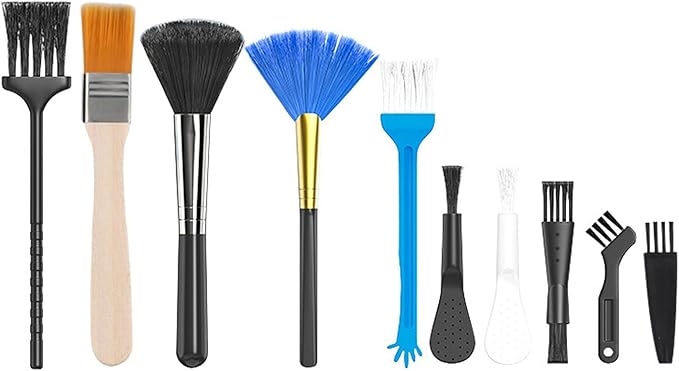 Keyboard Cleaner kit, Small Nylon Anti Static Cleaning Tool Computer Keyboard Laptop Cleaning Kit for Electronic Devices Such As Computer Motherboard Fans Dust Removal Tool (10 Pcs)