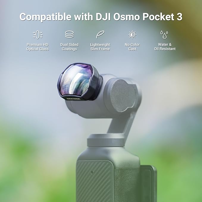 NEEWER 2X Teleconverter Compatible with DJI Osmo Pocket 3 Only, 4 Elements 3 Groups Multicoated HD Optical Glass Magnetic Lens Attachment, Gimbal Action Camera Accessories, LS-84