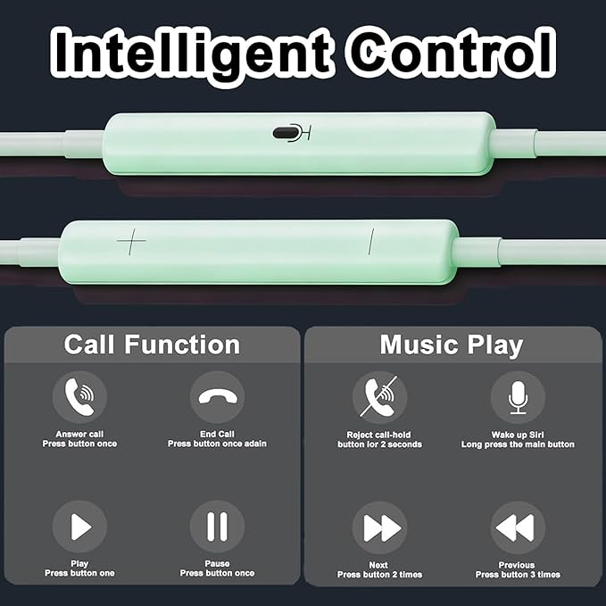 2 Packs USB C Headphones for iPhone 16/15 Phone Earbuds with Microphone & Volume Control HiFi Stereo Type C Earphones for Galaxy S23/S22/S21/S20/Ultra Note 10/20, for Pixel 7/6/6a/5/4,for OnePlus 9 8