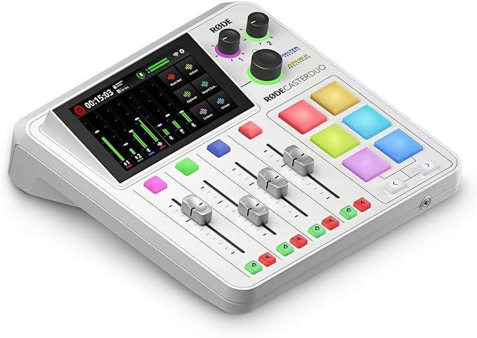 RØDE RØDECaster Duo Compact All-in-One Audio Production Solution for Podcasting, Streaming, Music Production and Content Creation (White)