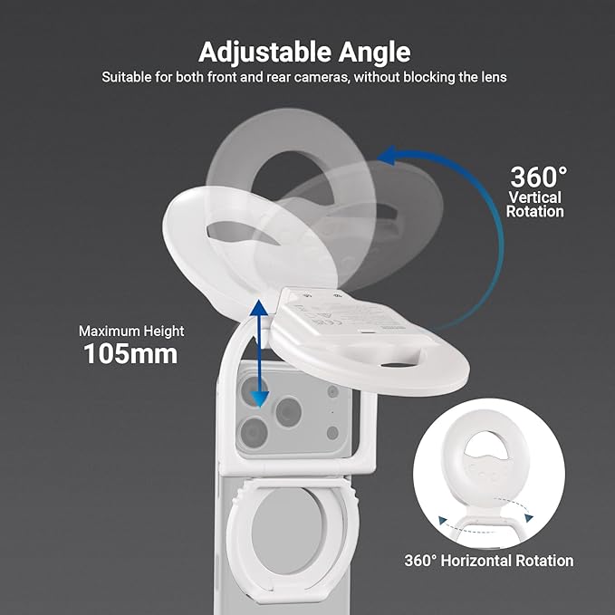 NEEWER ENTRY LEVEL VERSION N35 Magnetic Selfie Ring Light Compatible with MagSafe iPhone, 4W Bi Color Foldable Small Plastic LED Phone Fill Lighting 800mAh/CRI80+ for Recording Makeup Video Conference