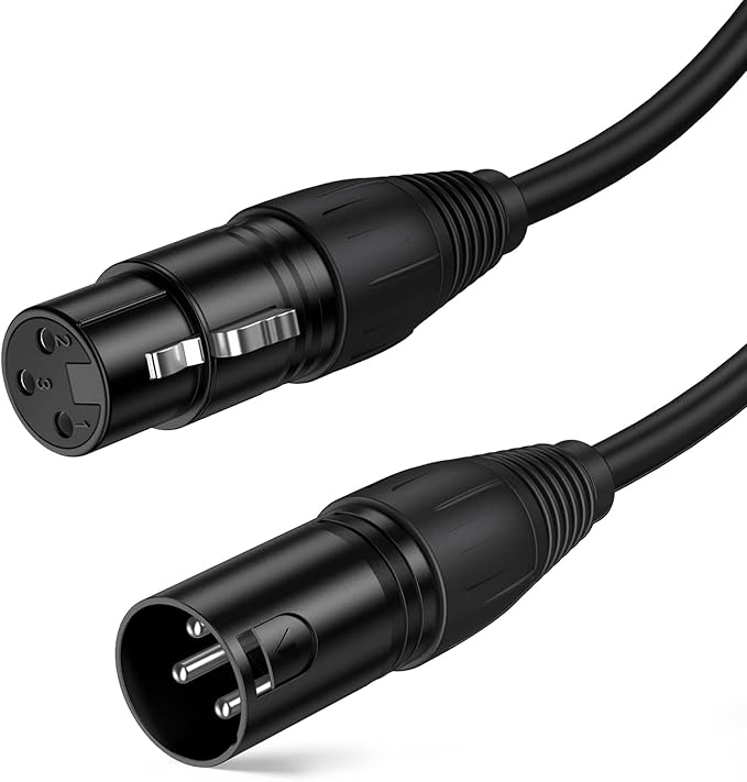 CableCreation XLR to XLR Cable 6FT, X LR Male to X LR Female Microphone Cable, Balanced 3 PIN Compatible with Shure SM Microphone, Behringer, Speaker Systems, Radio Station and More, Black
