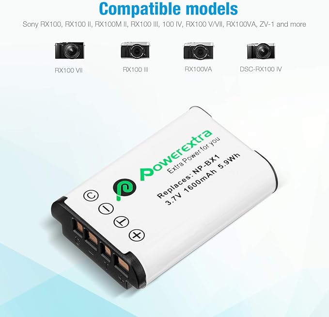 NP-BX1 Battery 3 Pack and 3-Channel USB Charger for Sony NP-BX1 and Sony Cyber-Shot DSC-RX100, DSC-RX100 II, DSC-RX100M II, DSC-RX100 III, DSC-RX100 IV, DSC-RX100 V/VII, ZV-1