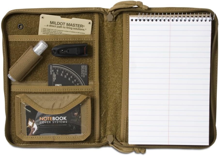 Tactical Notebook Covers | Field Data Cover System | Heavy Duty Zippered Organizer | Fits Notebooks 5” x 7.5” to 5.5” x 8.25"