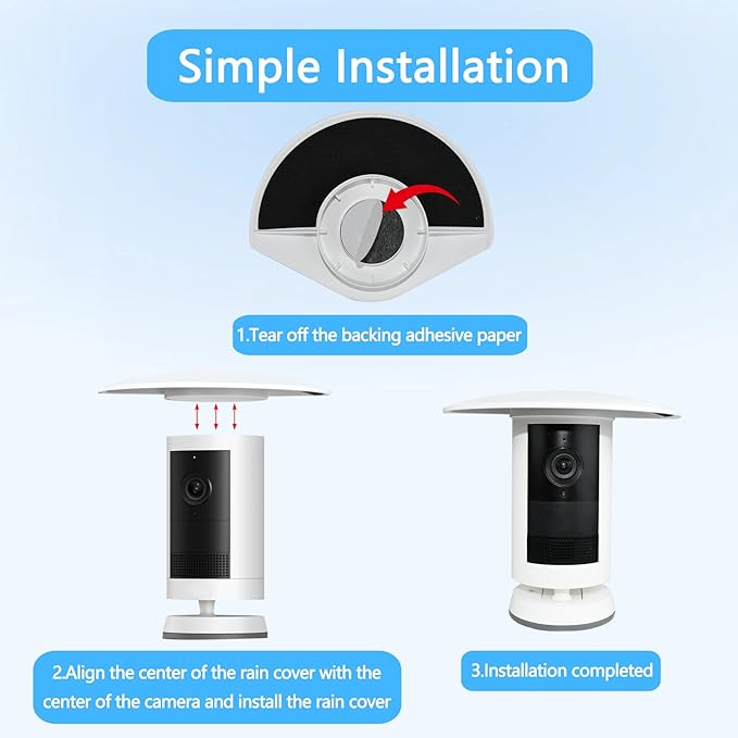 2PCS Sun Rain Shade Camera Cover Compatible with Ring Outdoor Cam Plus, Rain Shade Cover, Camera Shield for Resistant UV, Weatherproof, Snowproof Easy to Install (White)