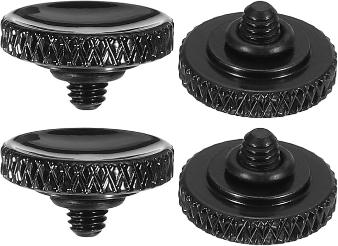 PATIKIL Camera Shutter Button, 4 Pack Soft Shutter Release Button Pure Copper Camera Button Knurled Suitable for Nikon for Fujifilm for Leica DSLR/SLR Camera, Black
