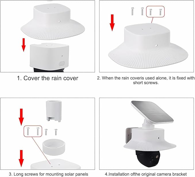 LOOKZOZO Sun Rain Shade Cover for eufy Security SoloCam S340 - Weatherproof Protective Shield, UV Resistant, Rainproof, Dustproof, and Anti-Wind Design