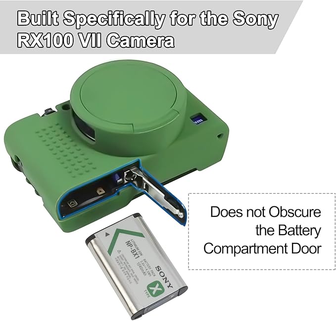Easy Hood Camera Case for Sony RX100 VII, Soft Silicone Protective Cover Protector Skin Removable Lens Cover for Sony DSC-RX100 VII DSC-RX100M7 Digital Camera (Green)