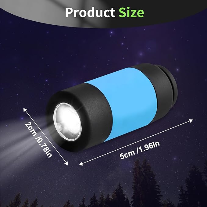 UCEC Mini Keychain Flashlight, Travel Flashlight USB Torch Rechargeable Colorful LED Flashlight High-Powered Pocket Keychain Flashlights, 3 Pack