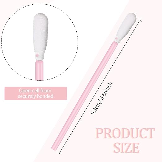 Zhengmy 500 Pieces Foam Cleaning Swabs Sponge Tip Swabs Foam Tip Sticks for Inkjet Printer Print Head, Camera Lens, Optical Equipment 3.66 Inch(Pink)