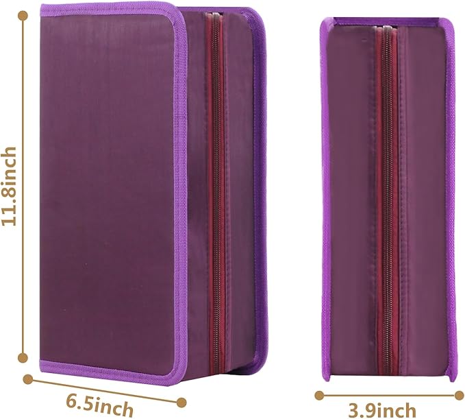 DVD Case CD Storage,128 Capacity CD Cases Holder DVD Storage Case Holders CD DVD Disc Case Storage Wallet Binder for Car Home Office Travel (128 Purple)