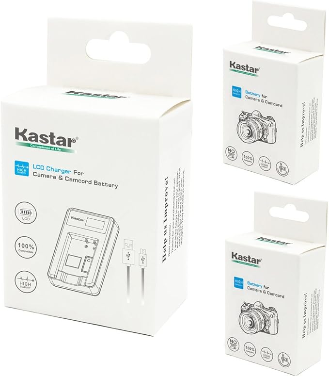 Kastar Battery (X2) & LCD Slim USB Charger for Sony NP-BG1 NPBG1 NP-FG1 NPFG1 and Cyber-Shot DSC-W120 W150 W220 DSC-H3 H7 H9 H10 H20 H50 H55 H70 DSC-HX5V DSC-HX7V DSC-HX9V DSC-HX10V DSC-HX30V