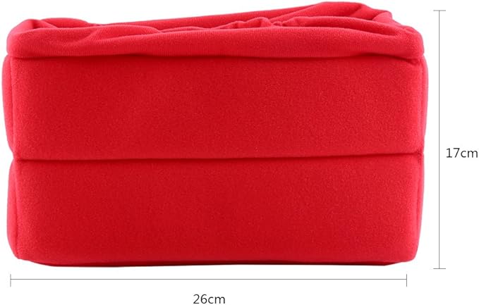 Universal Padded DSLR Camera Insert Bag, Shockproof Camera Sleeve with Adjustable Foam Dividers, Velvet Lined Protective Cover for SLR Cameras and Lenses in Backpacks (Red)