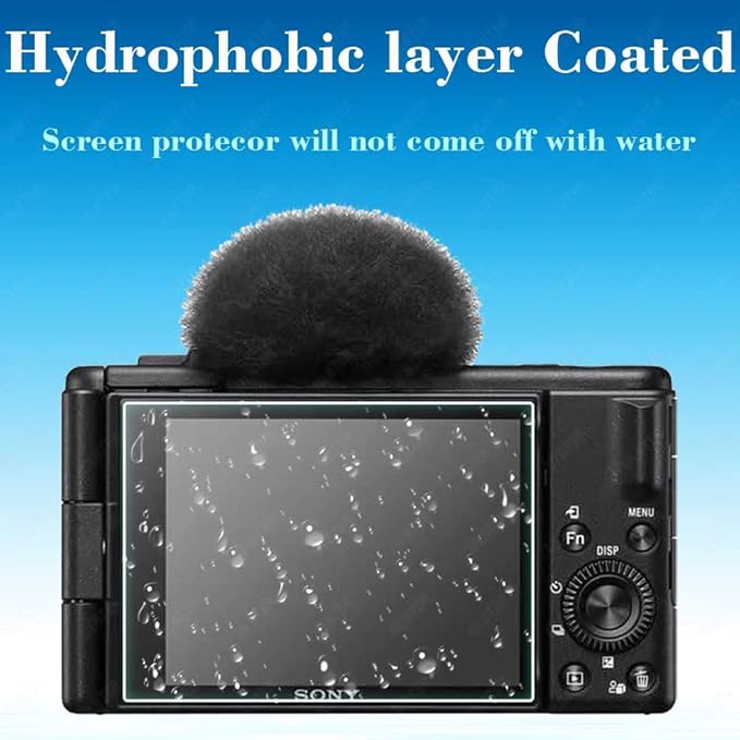 ULBTER Screen Protector for Sony ZV-1F ZV1F Vlog Camera & Hot Shoe Cover 0.3mm 9H Hardness Tempered Glass Cover Anti-Scrach Anti-Fingerprint Anti-Bubble [3+2 Pack]