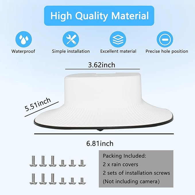 2 Pack Rain Cover Compatible with Eufy SoloCam E30/E42, Weatherproof Sun Shade Outdoor Security Camera Protection Shield,Anti-Glare Sun Visor, Easy to Install