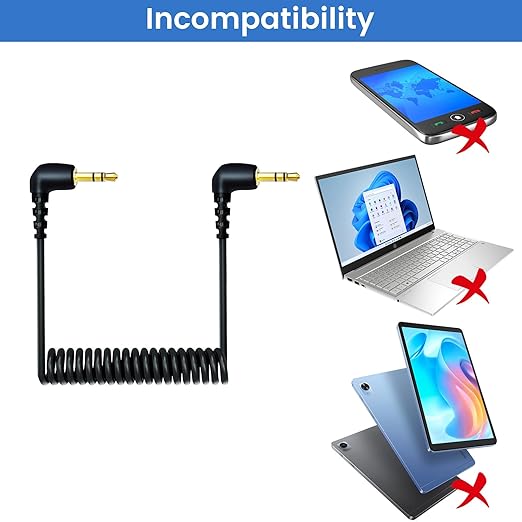 weishan 2-Pack 3.5mm Microphone Cable Compatible with DJI Mic Mini & Hollyland Lark M2S Wireless Microphone Receiver, Coiled Dual 3.5mm TRS Patch Cable Audio Mic Cord for DSLR Cameras