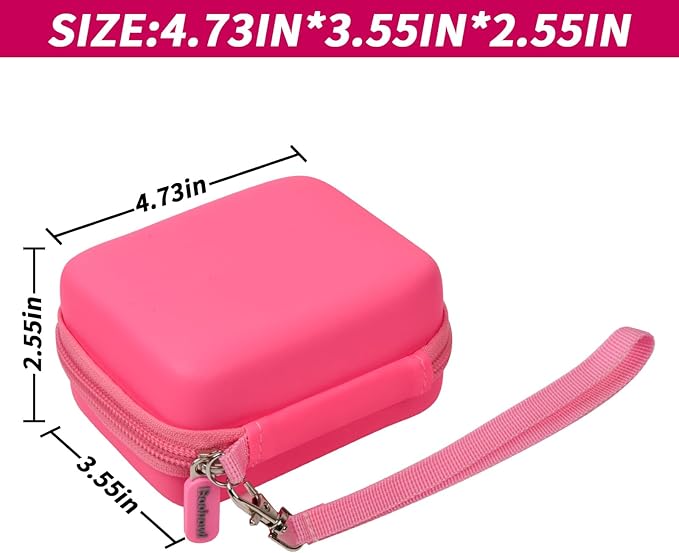Boobowl Digital Camera Case Compatible with CAMKORY/for Lecnippy/for Lecran/for KODAK PIXPRO/for Qumcou/for WONNIE Point & Shoot Cameras, Small Compact Camera Pouch for SD Card Accessories -Deep Pink