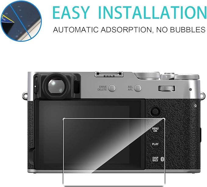 2 Pack Compatible with Fujifilm X100VI/X100V Screen Protector,Full Coverage 9H Tempered Glass LCD Display Film,HD Clear Scratch Resistant for Fujifilm X100VI X-T4 X-E4 Camera accessories