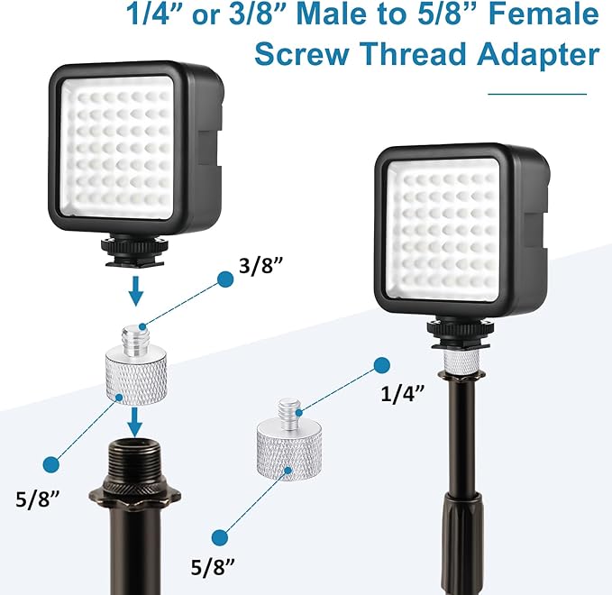 3 Pieces Mic Stand Adapter Set, 5/8" Female to 3/8" Male, 5/8" Female to 1/4" Male & 5/8" Male to 1/4" Female Screw Thread Adapter for Microphone Stand, Boom Arm, Tripod, and Mic Mount