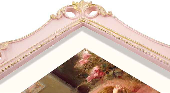 SIMON'S SHOP 11x14 Picture Frame Matted to 8x10, Vintage Poster Frames for Gallery Wall Display, Pink Photo Frames 11x14 with Mat, Antique Home Décor