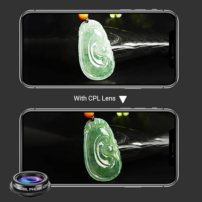MIAO LAB 5 in 1 Phone Camera Lens Kit -0.63X Wide Angle Lens & 15X Macro Lens+190°Fisheye Lens/CPL + 2X Telephoto Lens Compatible with iPhone Samsung Sony and Most of Smartphone