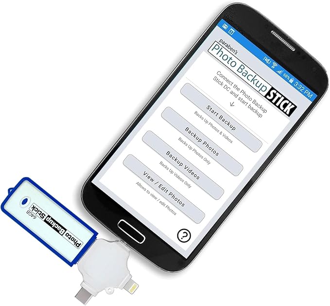 Photo Backup Stick Universal Picture and Video Backup for Any Device - iPhone, Android, Computer, Tablets (64GB)