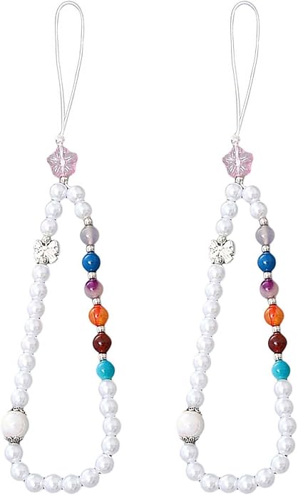 Beaded Phone Charm Lanyard Strap Girly Style Fixed Beads Pearl Lanyards