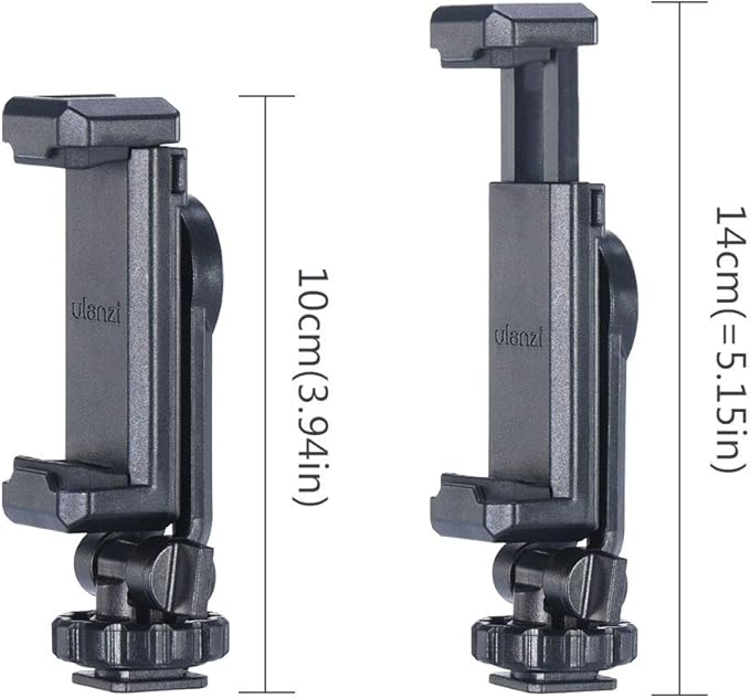 ULANZI ST-06S Camera Hot Shoe Phone Holder Flexible Phone Tripod Mount Adapter w Double Cold Shoe Mount for Microphone LED Light, DJI Ronin SC iPhone Samsung Canon Nikon DSLR Photography