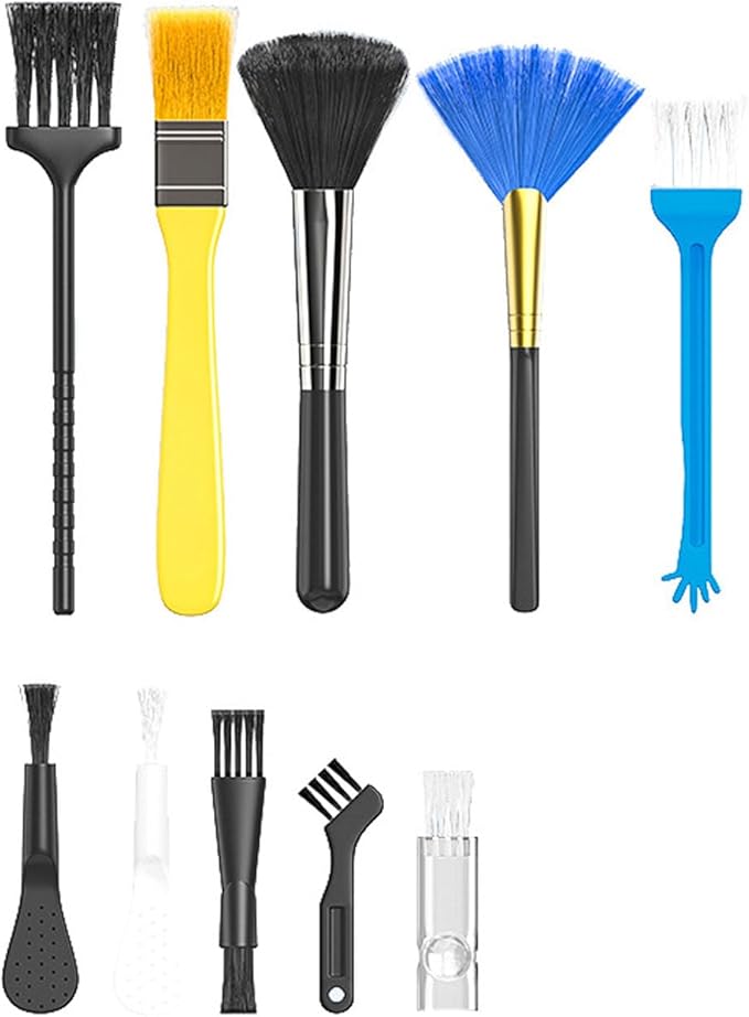10 Pcs Small Nylon Anti Static Portable Cleaning Brush Kit for Electronics Keyboard Computer Phone