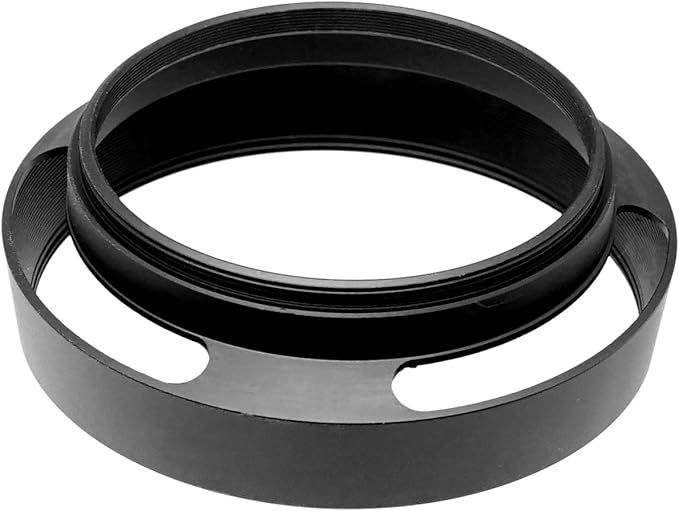 Fotasy Metal Curved Lens Hood - 49mm Vented Hood for Fuji, Leica, Olympus, Panasonic, Sony Lenses