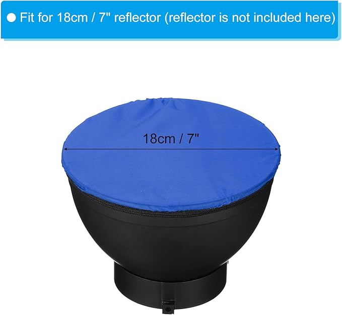 PATIKIL 7" 18cm Soft Diffuser Lamp Cover, 2 Pack Cloth Diffuser Strobe Reflector Lamp Sock for Flash Light Beauty Dish Photography Studio, Blue
