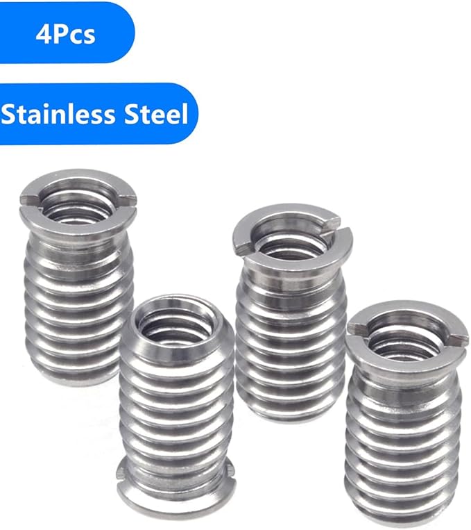 Stainless Steel 1/4"-20 Female to 3/8"-16 Male Screw Adapter 4 Pieces 16.5mm Height
