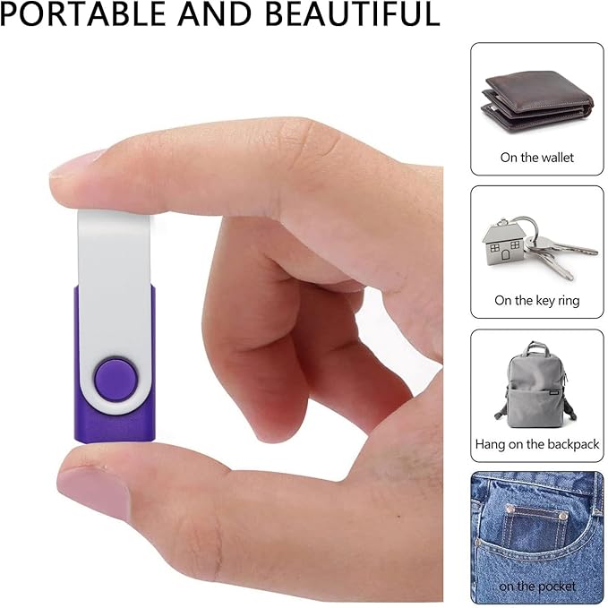 10 Pack 32GB USB Flash Drives in 5 Random Colors USB 2.0 Wholesale Lot Bulk Memory Sticks (10 Pack, 32GB)