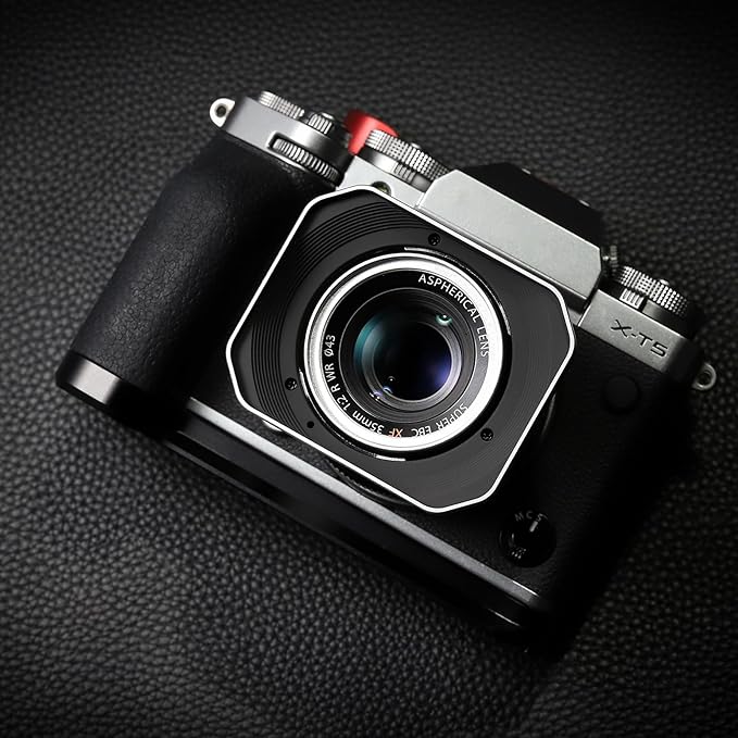 Haoge Bayonet Lens Hood Metal Squaret for Fujifilm XF 23mm F2 R WR,XF 35mm F2 R WR, XC 35mm F2 Lenses, XF35mm f2, XF23mm f2, XC35mm Hood Shade, Replaces Fuji LH-XF35-2 Lens Hood Silver