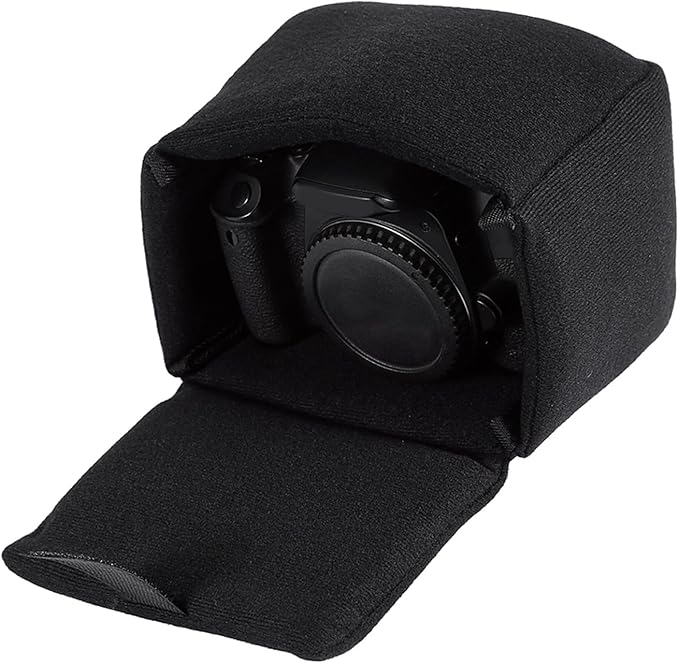 DLSR Camera Bag, Small Mirrorless Camera Insert DLSR Camera Bag Insert Padded Shockproof Foldable Camera Case Bag Organizer Accessory for Photographing Padded Camera Pouch Camera Insert Bag (Black)