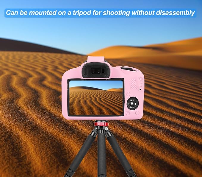Pocoukate Case for Canon EOS R100 Camera, Soft Silicone Protective Cover Skin with EOS R100 Screen Protector Accessories for EOS R100 Mirrorless Camera Silicone Case - Pink