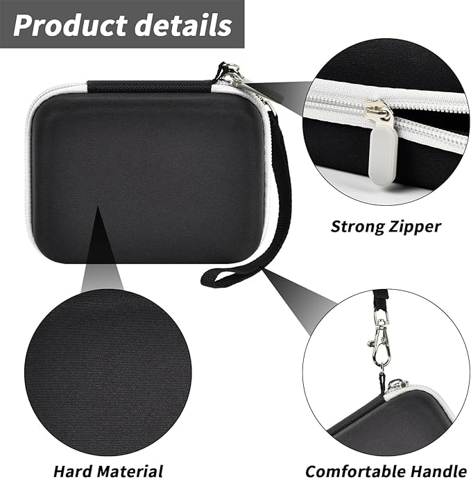 Digital Camera Case for CAMKORY/for Kodak Pixpro/for VAHOIALD/for Sony DSCW800 830/ for Canon PowerShot 180 190. Vlogging Cameras Storage Holder for Accessories (Box Only)-Black
