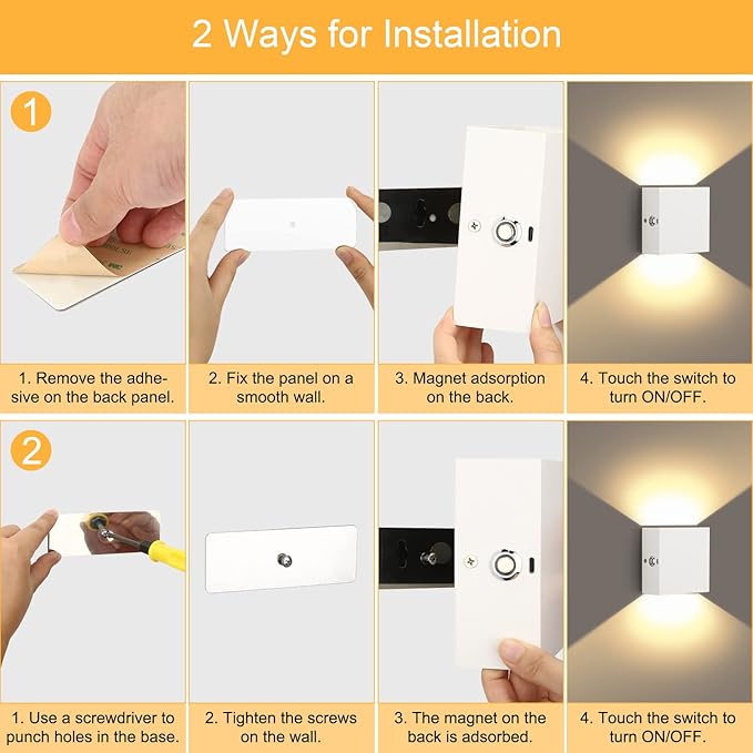 Lightess Rechargeable Wall Sconces with Remote Control Set of 2, Battery Wall Lights Colored, Dimmable LED Wall Lamp for Bedroom Living Room