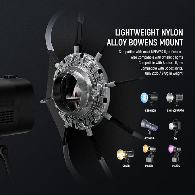 NEEWER 28"/70cm Octagonal Softbox, Quick Release Bowens Mount Softbox with Honeycomb Grid, Light Diffusers, Bag for RGB CB60 CB60B CB200B MS60B MS60C MS150B S101-300W/400W Pro Vision 4 Q4, NS27P