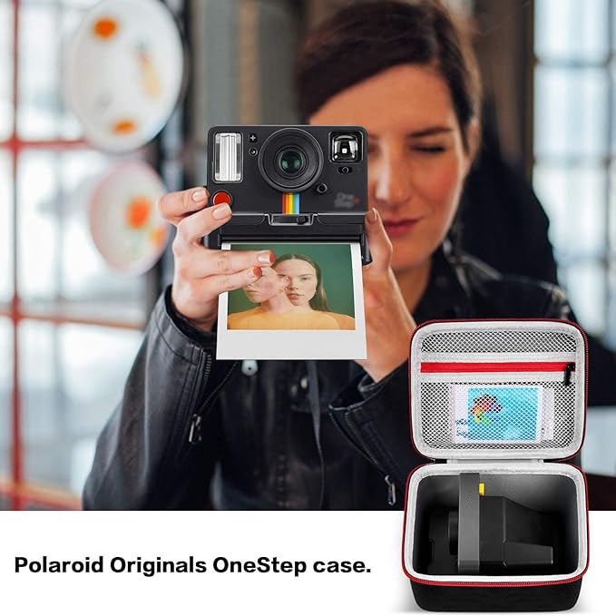 Portable Carrying Case Compatible with Polaroid Now 2nd/ for 3rd Generation I-Type Instant Camera/for Now/for Now+/ for OneStep 2 VF/for OneStep+ Instant Film with Mesh Pocket (Black)