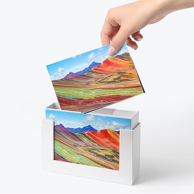 Aiuonenian 5x7 Photo Storage Boxes, Small Photo Storage Box Archival For Couple Photos, Postcards Box, Cardboard Photo Case For Pictures (2 Pack)