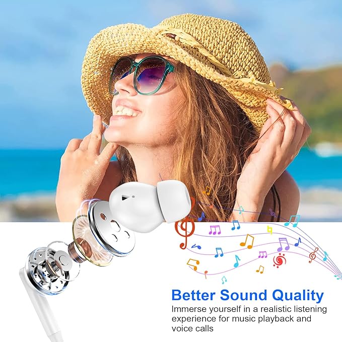 USB C Wired Earbuds Ear Buds for iPhone 17 16 Pro Max 16e 16 Plus 16Pro 15 Pro Max 15 Plus 15Pro 15 USBC in-Ear Headphones Wired Type C iPhone 16 Earbud Earphones Headsets with Microphone for Samsung