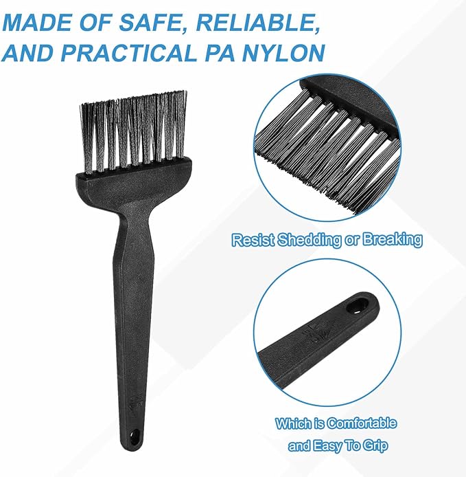 HARFINGTON 4pcs Antistatic Brush 25x42mm Portable PP Handle Nylon Anti Static Cleaning ESD Brushes for Electronics Computer Keyboard, Black