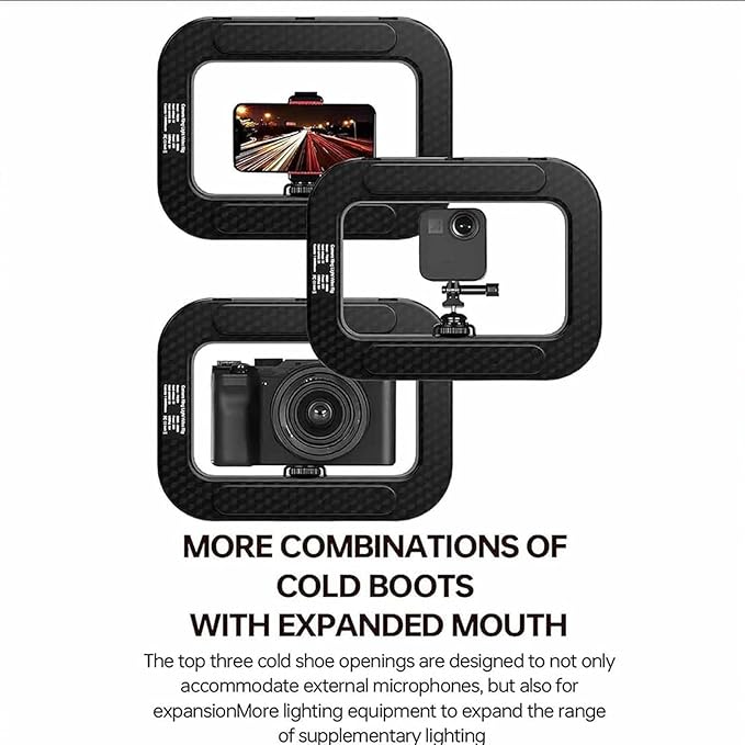 Rechargeable Selfie Portable Ring Light,Smartphone Video Rig with Ligh,Handheld Ring Light for iPhone/Phone/Camera,Ideal for Live Streaming/Vlogging/Makeup