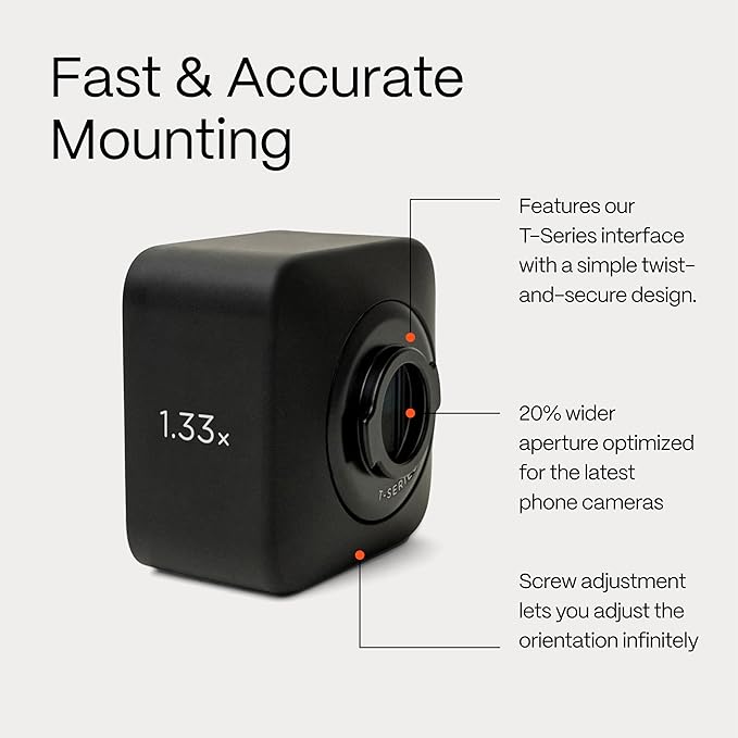 Moment 1.33x Anamorphic Mobile Lens – Capture True Cinematic Aspect Ratio, Gold or Blue Flare [Blue Flare, T-Series]
