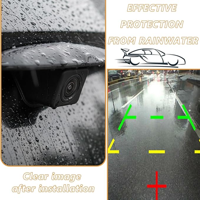 Backup Camera Rain Shield, Universal Car Rear View Camera Anti Rain Cover, Silicone Protection Cover for Reversing Cameras, Non Destructive Installation Protective Sticker for All Vehicles