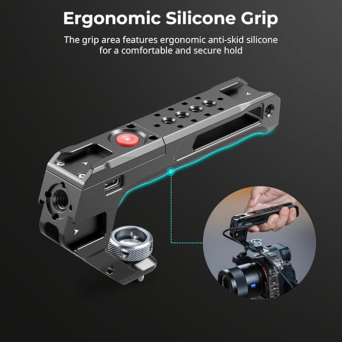 SMALLRIG Top Handle with Record Start/Stop Remote Trigger for ARRI 3/8”-16 Hole, Compatible with Sony A7 III/ FX3/ A6600, for Canon R5II/ R5C, for FUJIFILM X-H2S/ X-T5, for Panasonic S5 II/ GH5