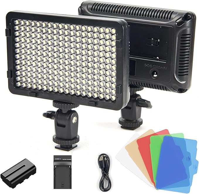 Tolifo PT-216S 13W LED Camera Light, Portable Photo Video Light CRI 95+ for DSLR Camera Camcorder/Photography Lighting/Video Recording, 2200mAh Battery Rechargeable, 5 Color Filters, Hot Shoe