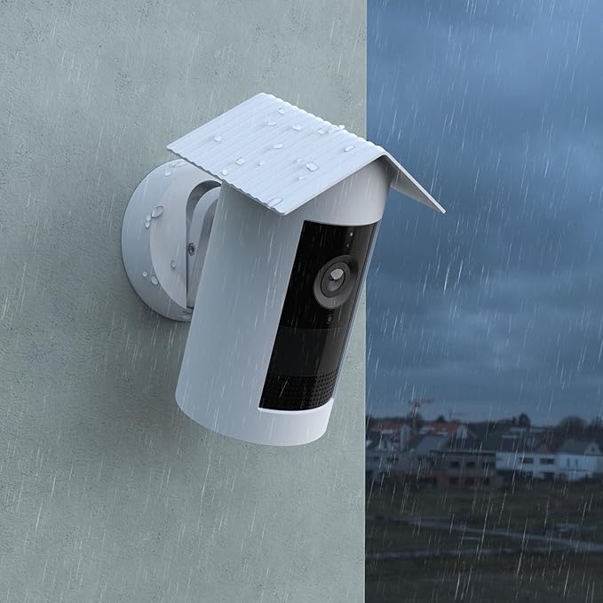 Holicfun Silicone Protective Birdhouse Cover for R-ing Outdoor Cam Plus Battery, Weather-Resistant Camera Skin, White